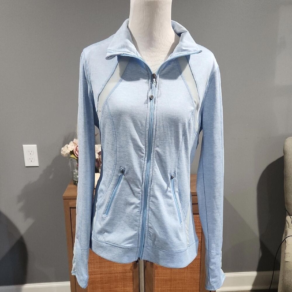 Tangerine Sky Blue Women's Jacket Size Medium M Full Zip Lightweight EUC